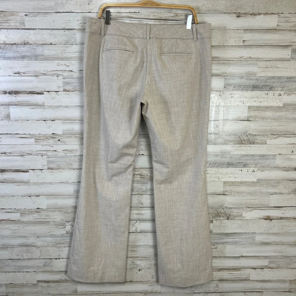 The Limited Collection Drew Fit Dress Pants Women 14 Heathered Beige Wide Leg